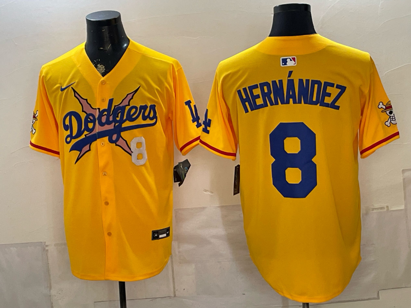 Men Los Angeles Dodgers #8 Hernandez yellow Game 2026 Nike MLB Jersey 0717002